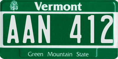 VT license plate AAN412