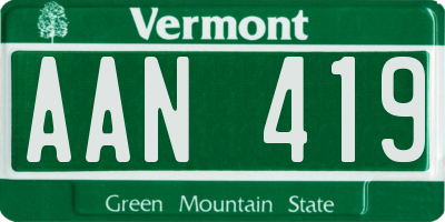 VT license plate AAN419