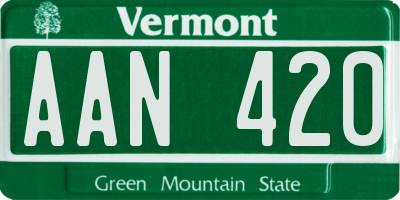 VT license plate AAN420
