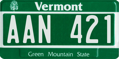 VT license plate AAN421