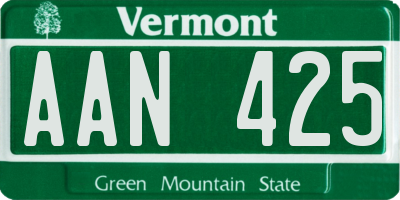 VT license plate AAN425