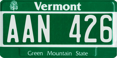 VT license plate AAN426