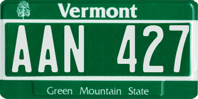 VT license plate AAN427