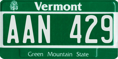 VT license plate AAN429