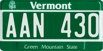 VT license plate AAN430