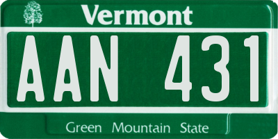VT license plate AAN431