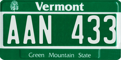 VT license plate AAN433