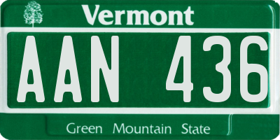 VT license plate AAN436