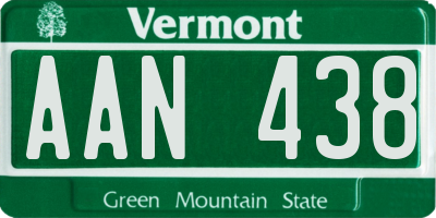 VT license plate AAN438