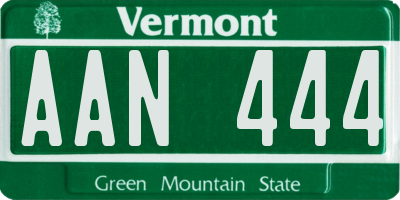 VT license plate AAN444