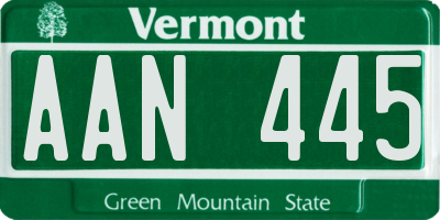 VT license plate AAN445