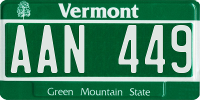 VT license plate AAN449