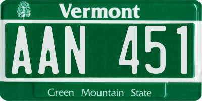 VT license plate AAN451