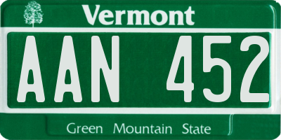 VT license plate AAN452