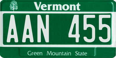 VT license plate AAN455