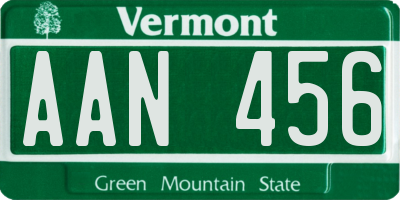 VT license plate AAN456