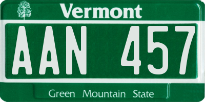 VT license plate AAN457