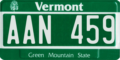 VT license plate AAN459