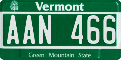 VT license plate AAN466