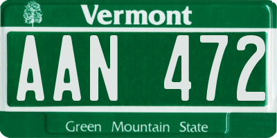 VT license plate AAN472
