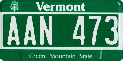 VT license plate AAN473