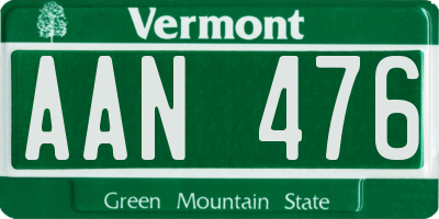 VT license plate AAN476