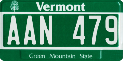 VT license plate AAN479