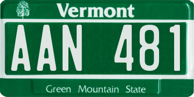 VT license plate AAN481
