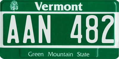 VT license plate AAN482