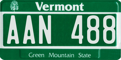 VT license plate AAN488