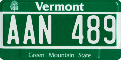VT license plate AAN489