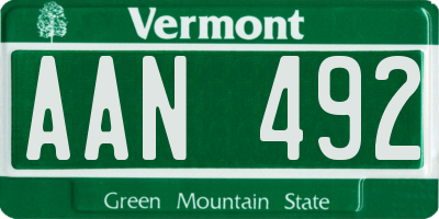 VT license plate AAN492
