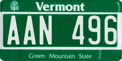 VT license plate AAN496