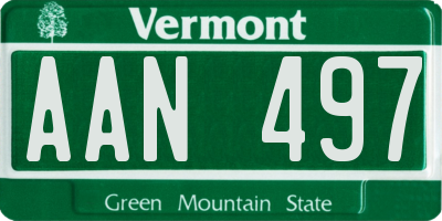 VT license plate AAN497