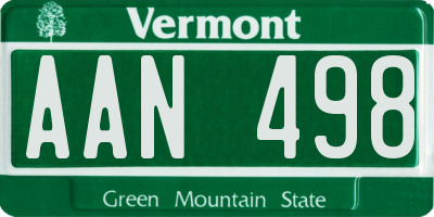 VT license plate AAN498