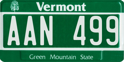 VT license plate AAN499