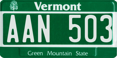 VT license plate AAN503