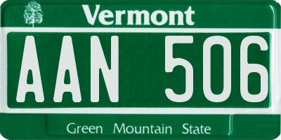 VT license plate AAN506