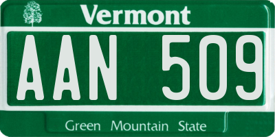 VT license plate AAN509