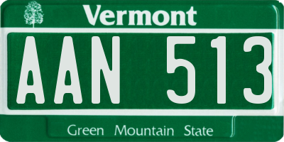 VT license plate AAN513