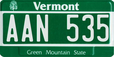 VT license plate AAN535