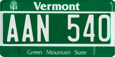 VT license plate AAN540