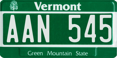 VT license plate AAN545