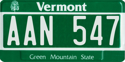 VT license plate AAN547