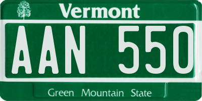 VT license plate AAN550