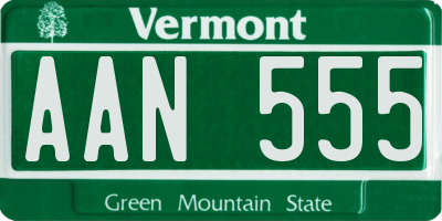VT license plate AAN555