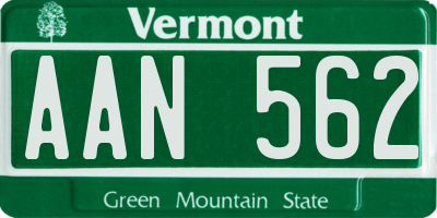 VT license plate AAN562