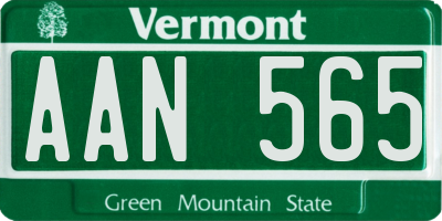 VT license plate AAN565