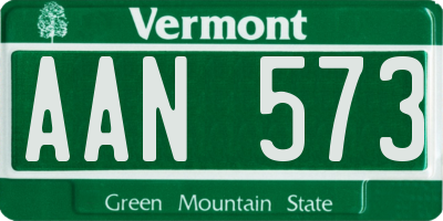 VT license plate AAN573