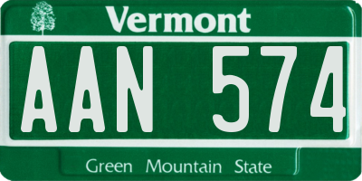 VT license plate AAN574